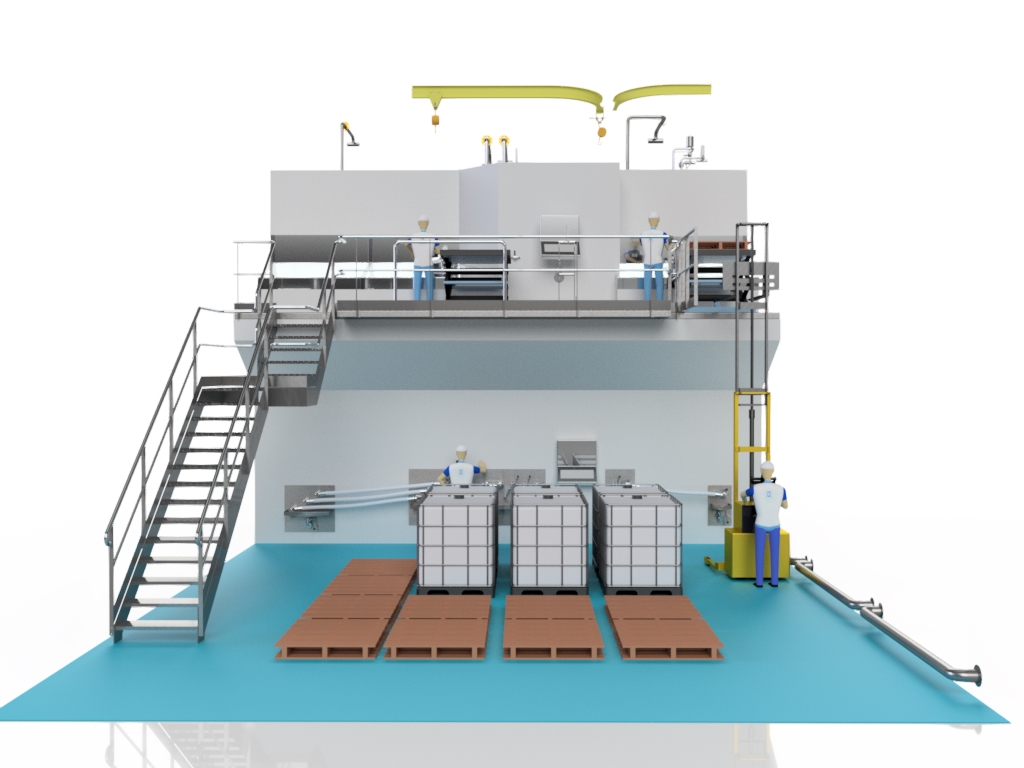Vue avant de l'installation - côté production en classe ISO7