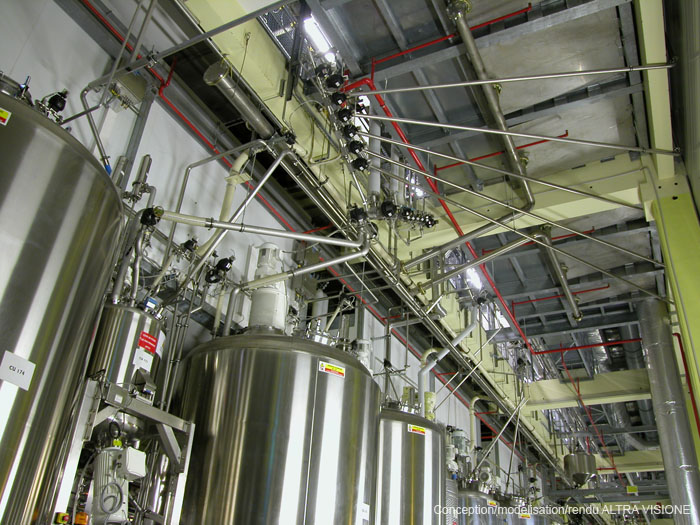 Vue en plan des flux sur uen bouche de soufflage.