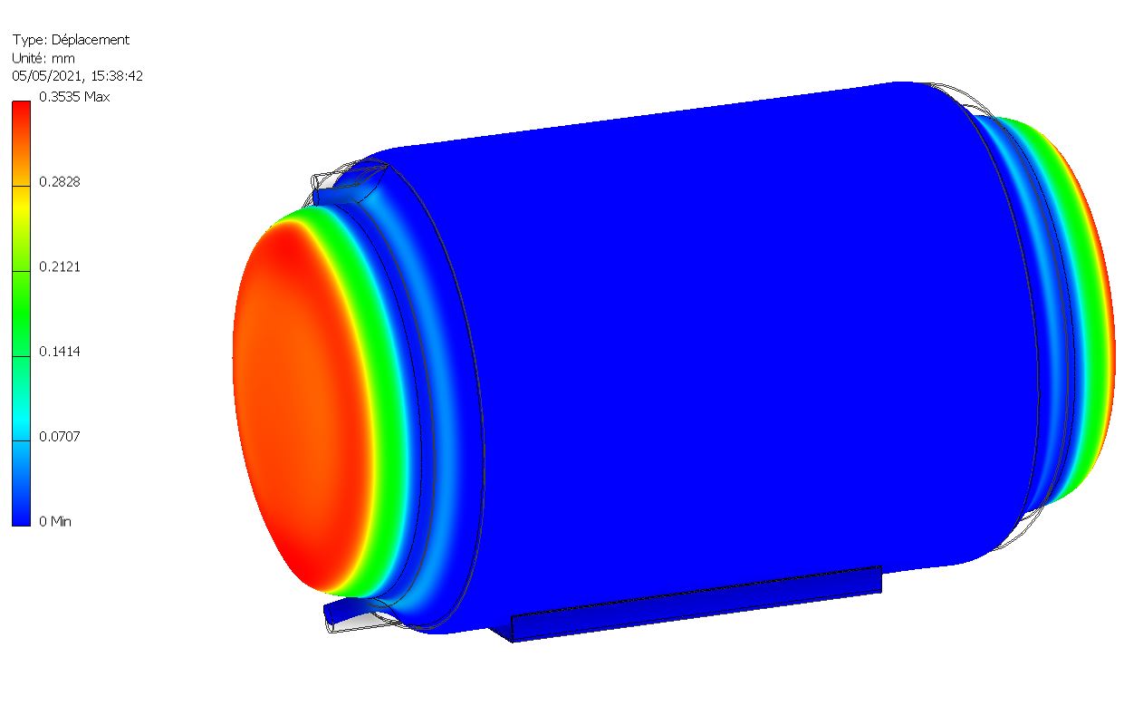 Simulation d'une cuve de 220l sous pression azote